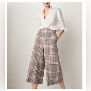 Massimo Dutti Plaid Wide-Leg Culottes